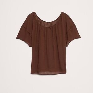 Banana Republic Linen Viscose Puff-Sleeve Top.